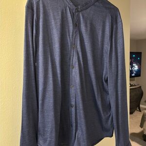 John Varvatos 100% Wool Blue Button-Up Shirt